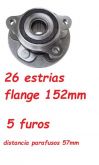 hub887-t3 cubo com rolamento e abs roda dianteira 26 estrias cubo com 152mm